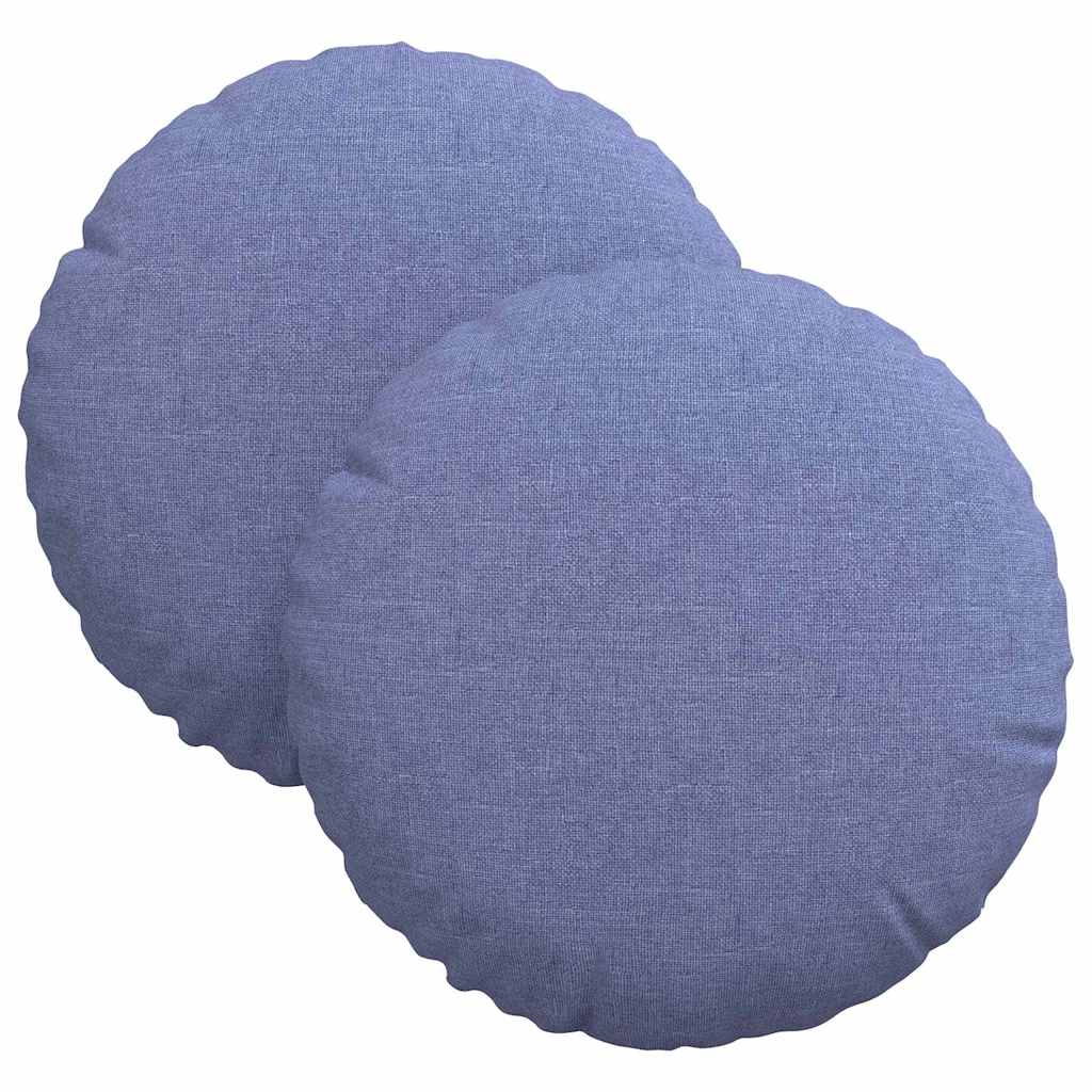 Cuscini per Seduta 2 pcs Blu jeans Ã˜30 x 13 cm Tessuto