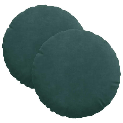 Cuscini per Seduta 2 pcs Verde Scuro Ã˜ 40 x 13 cm Velluto
