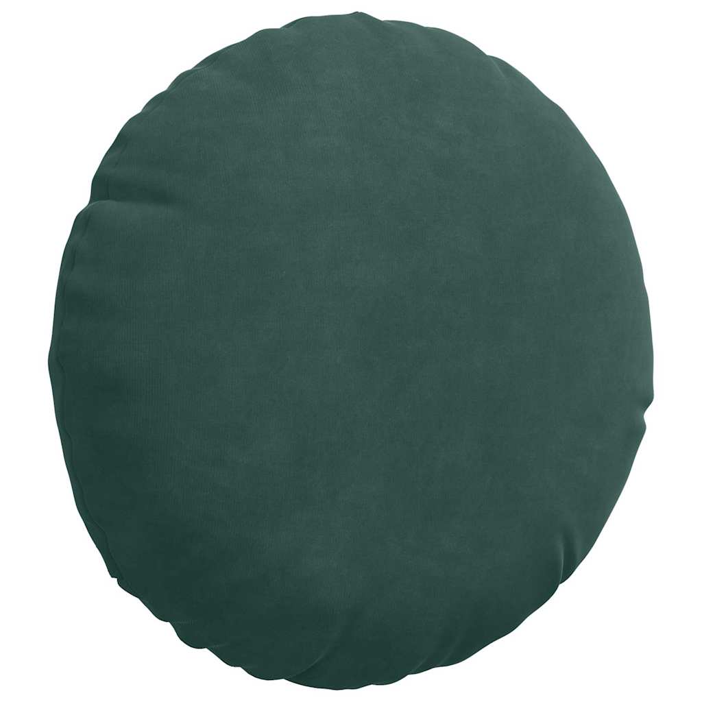 Cuscini per Seduta 2 pcs Verde Scuro Ã˜ 40 x 13 cm Velluto