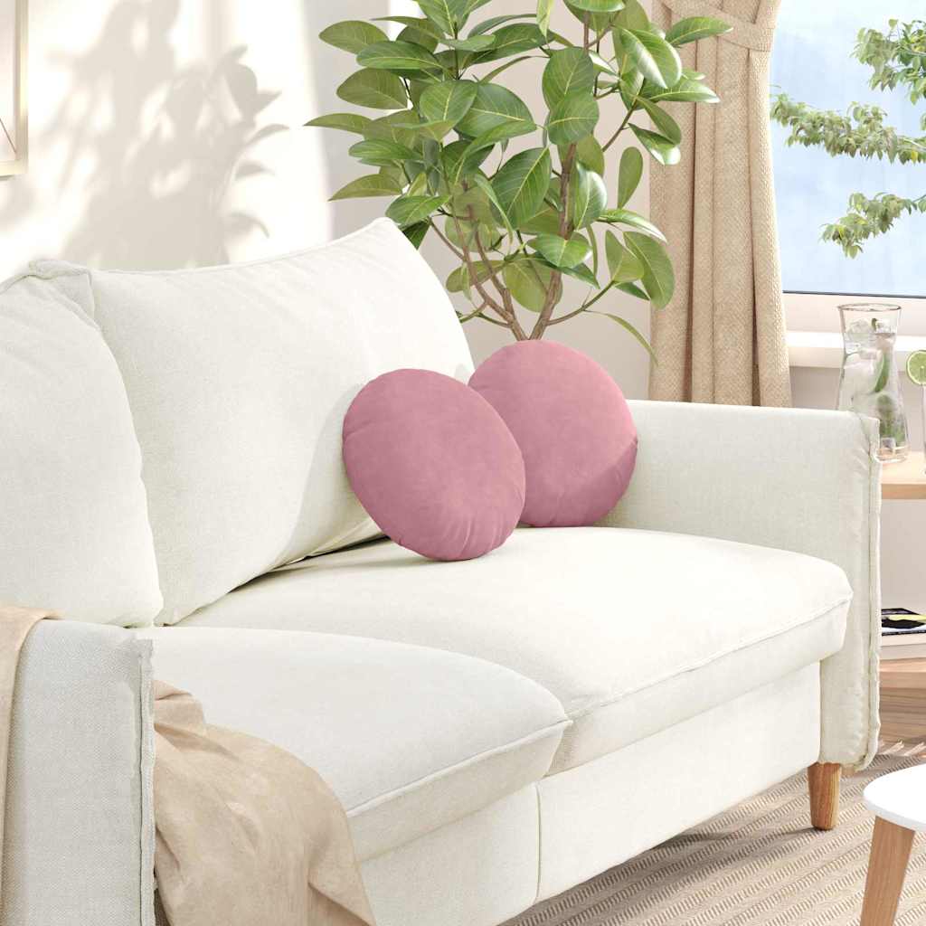 Cuscini per Seduta 2 pcs Rosa Ã˜ 40 x 13 cm Velluto