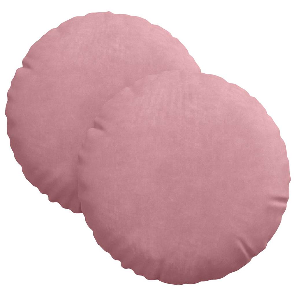 Cuscini per Seduta 2 pcs Rosa Ã˜ 40 x 13 cm Velluto