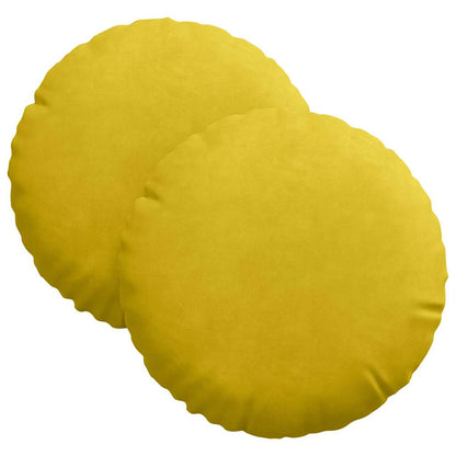 Cuscini per Seduta 2 pcs Giallo Ã˜ 40 x 13 cm Velluto