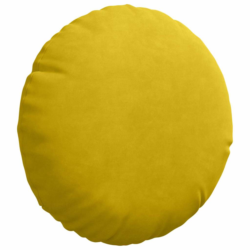 Cuscini per Seduta 2 pcs Giallo Ã˜ 40 x 13 cm Velluto