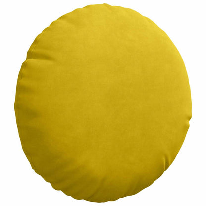 Cuscini per Seduta 2 pcs Giallo Ã˜ 40 x 13 cm Velluto