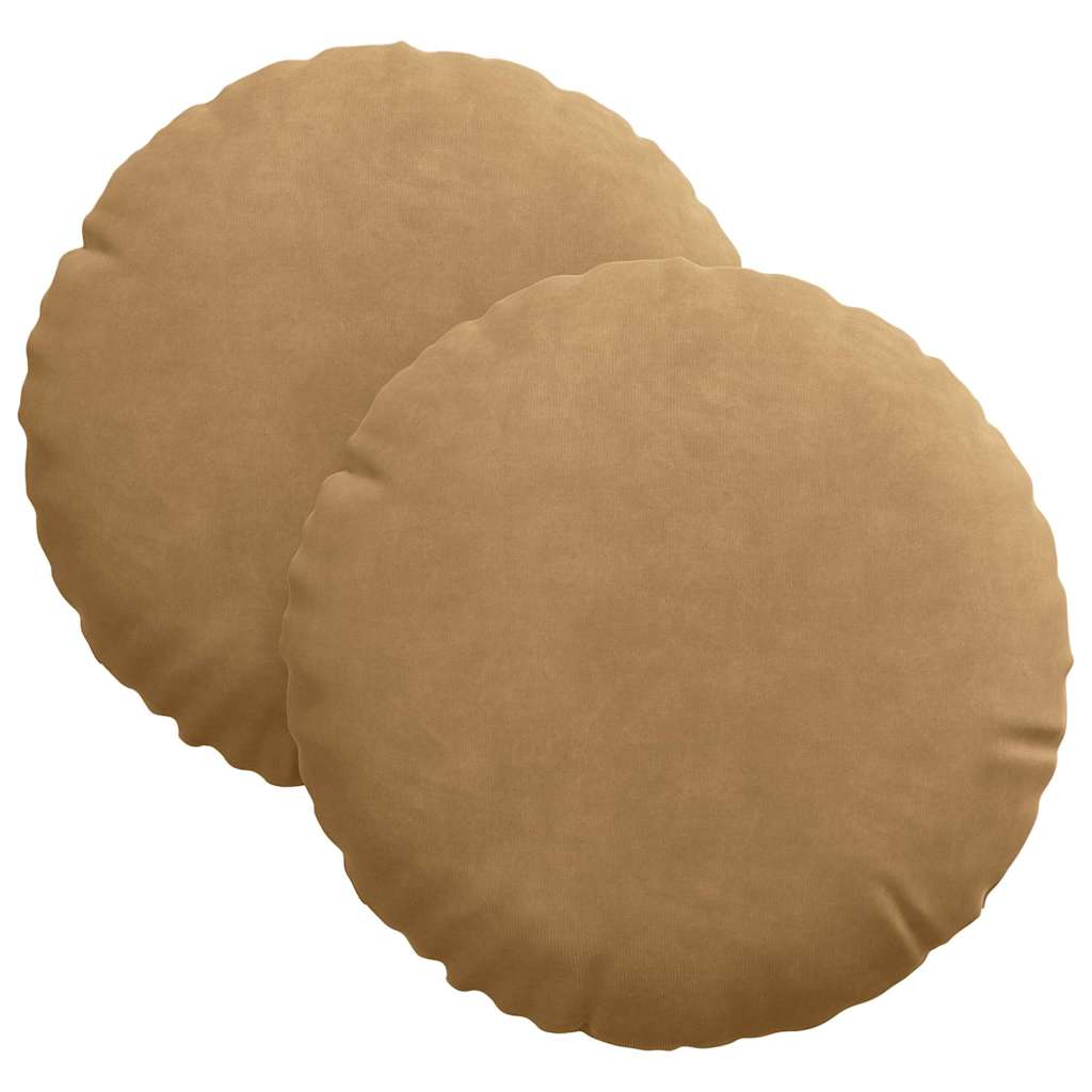 Cuscini per Seduta 2 pcs Marrone Ã˜ 40 x 13 cm Velluto