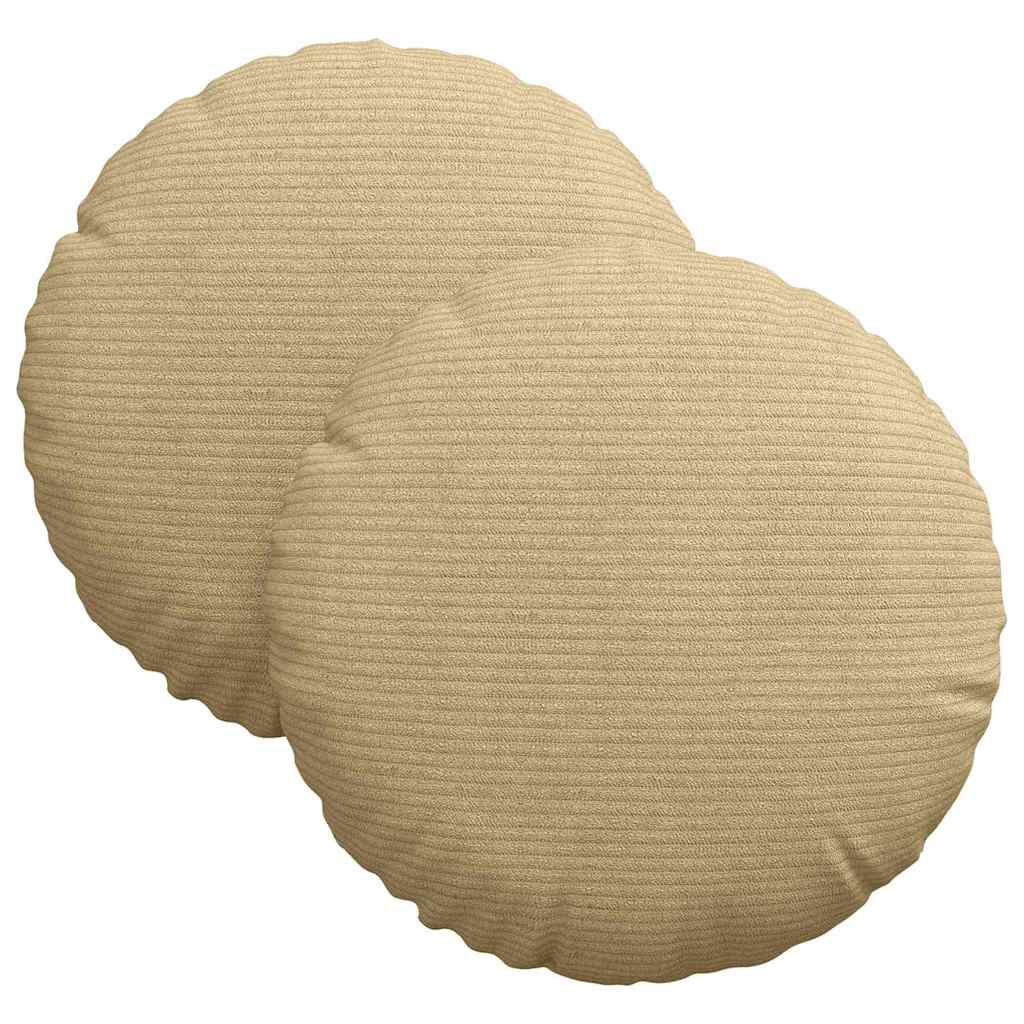 Cuscini per Seduta 2 pcs Grigio Verde Ã˜ 30 cm Tessuto in Cords