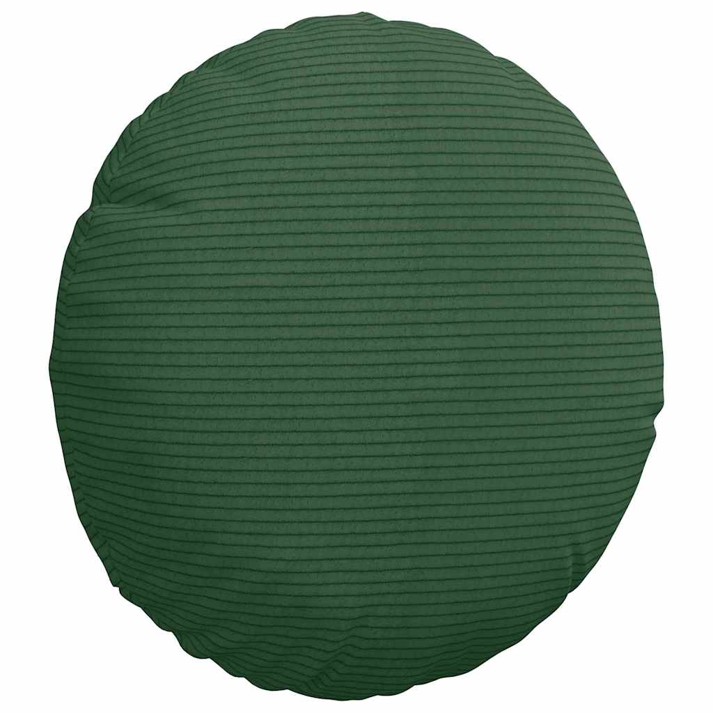 Cuscini per Seduta 2 pcs Verde Scuro Ã˜ 30 cm Tessuto in Cords