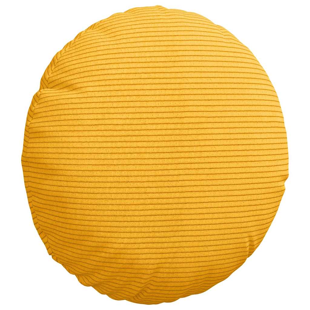 Cuscini per Seduta 2 pcs Giallo Chiaro Ã˜ 30 cm Tessuto in Cords