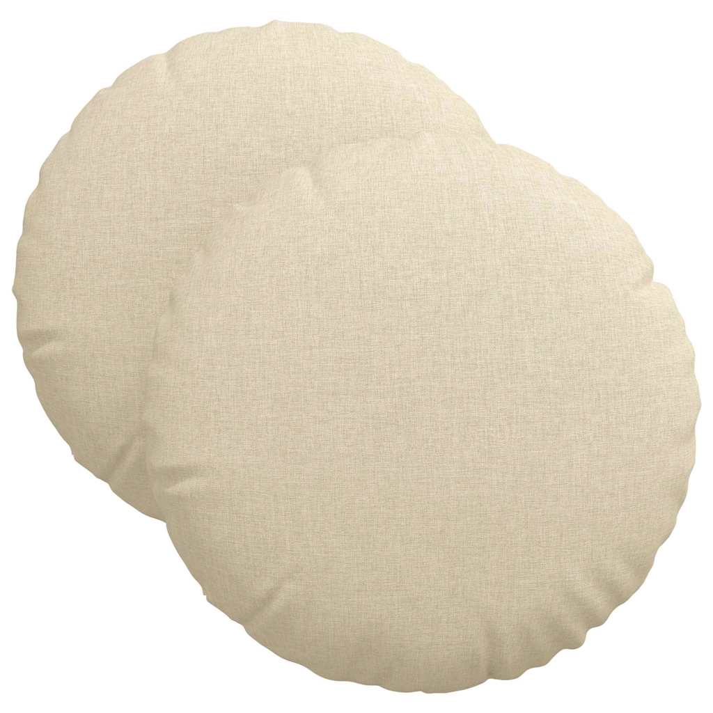 Cuscini per Seduta 2 pcs Crema Ã˜40 x 13 cm Tessuto