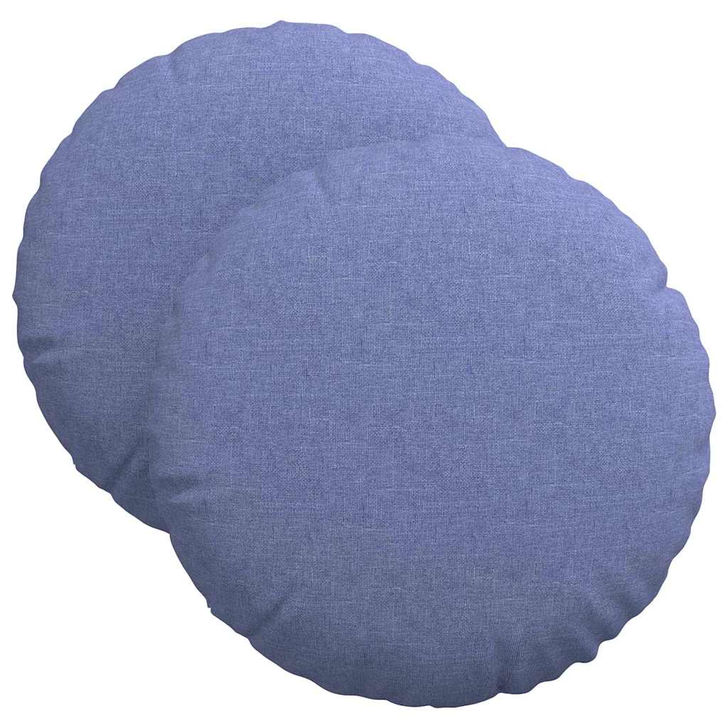 Cuscini per Seduta 2 pcs Blu jeans Ã˜40 x 13 cm Tessuto