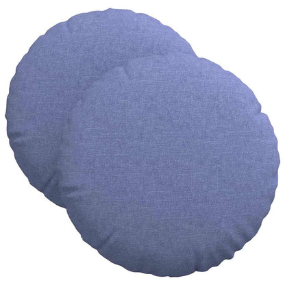 Cuscini per Seduta 2 pcs Blu jeans Ã˜40 x 13 cm Tessuto