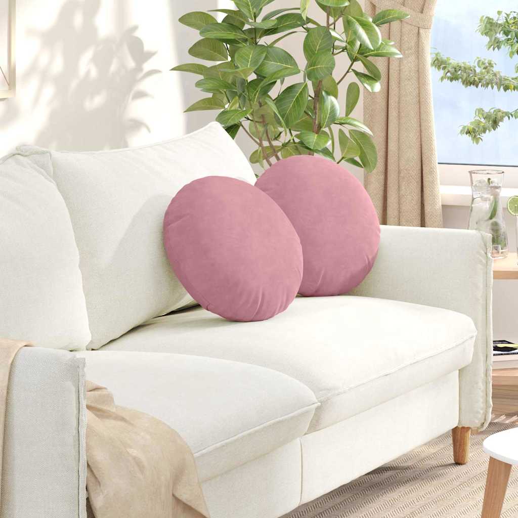 Cuscini per Seduta 2 pcs Rosa Ã˜ 40 x 13 cm Velluto