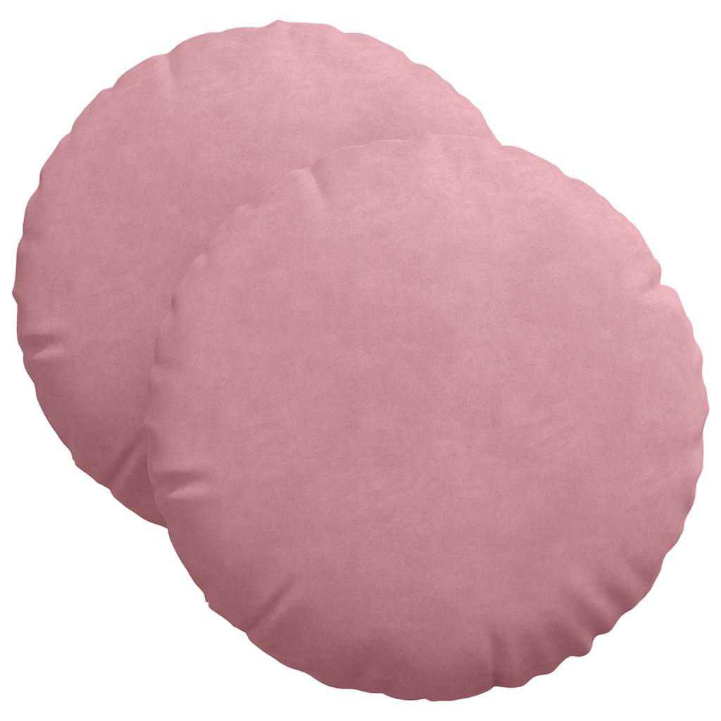 Cuscini per Seduta 2 pcs Rosa Ã˜ 40 x 13 cm Velluto