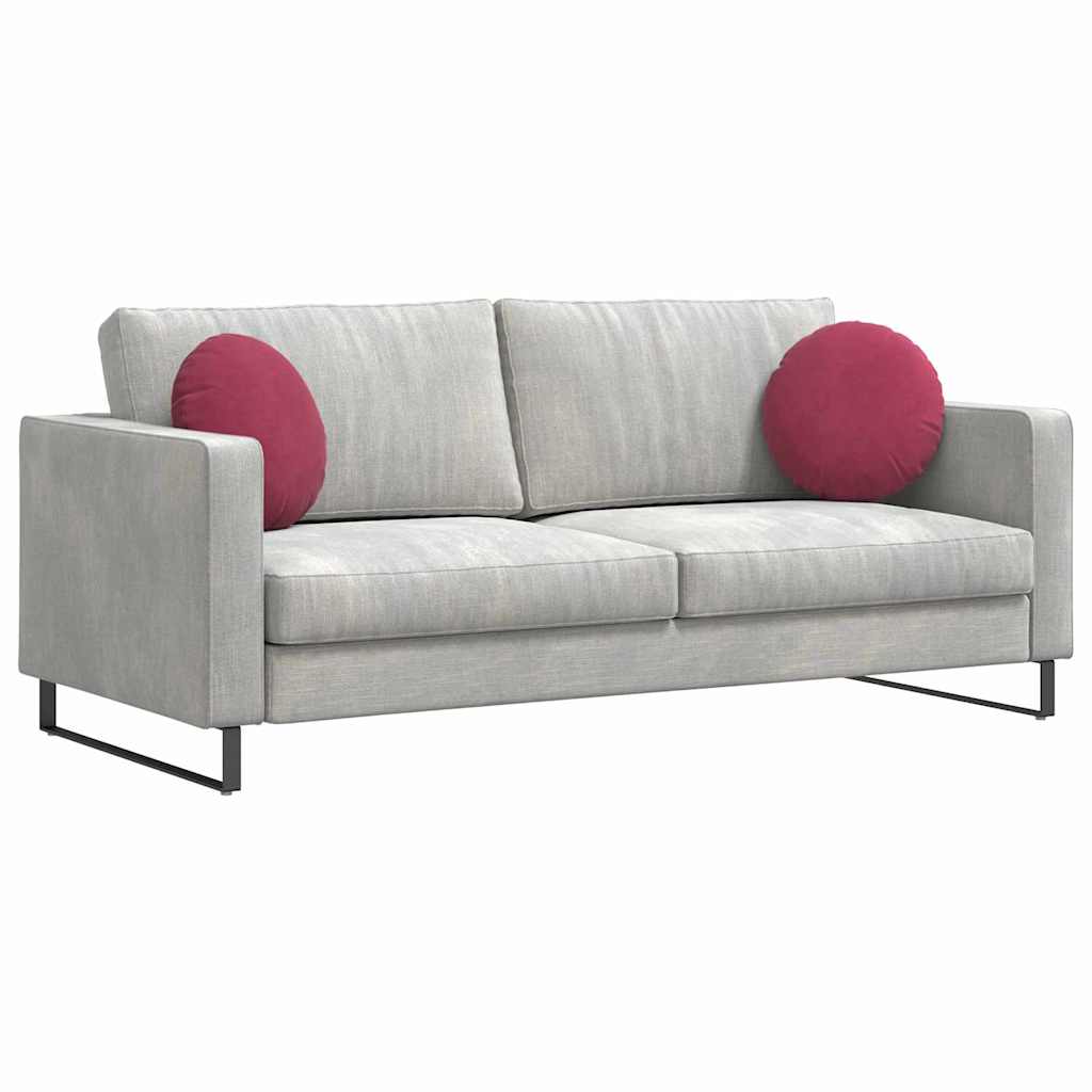 Cuscini per Seduta 2 pcs Rosso Vino Ã˜ 40 x 13 cm Velluto