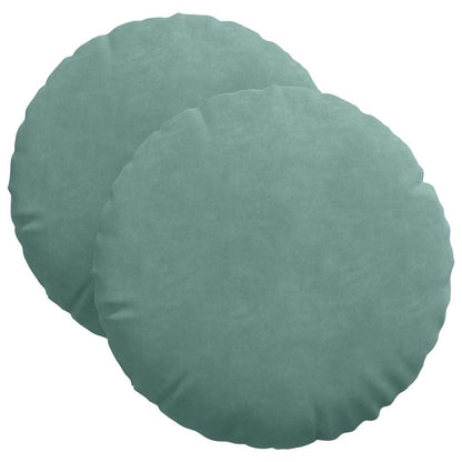 Cuscini per Seduta 2 pcs Verde Mare Ã˜ 40 x 13 cm Velluto