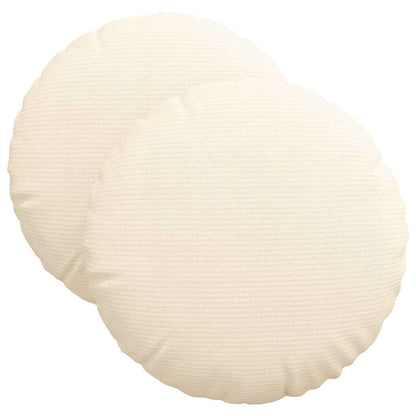 Cuscini per Seduta 2 pcs Crema Ã˜ 40 cm Tessuto in Cords