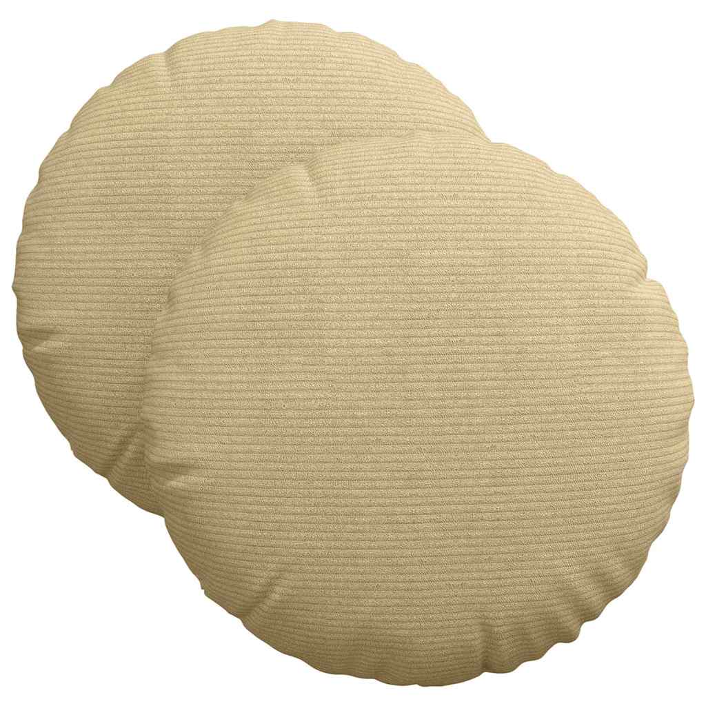 Cuscini per Seduta 2 pcs Grigio Verde Ã˜ 40 cm Tessuto in Cords