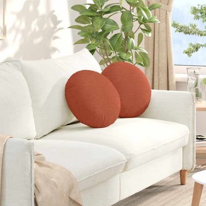 Cuscini per Seduta 2 pcs Rosso Arancio ÃƒËœ 40 cm Tessuto in Cords