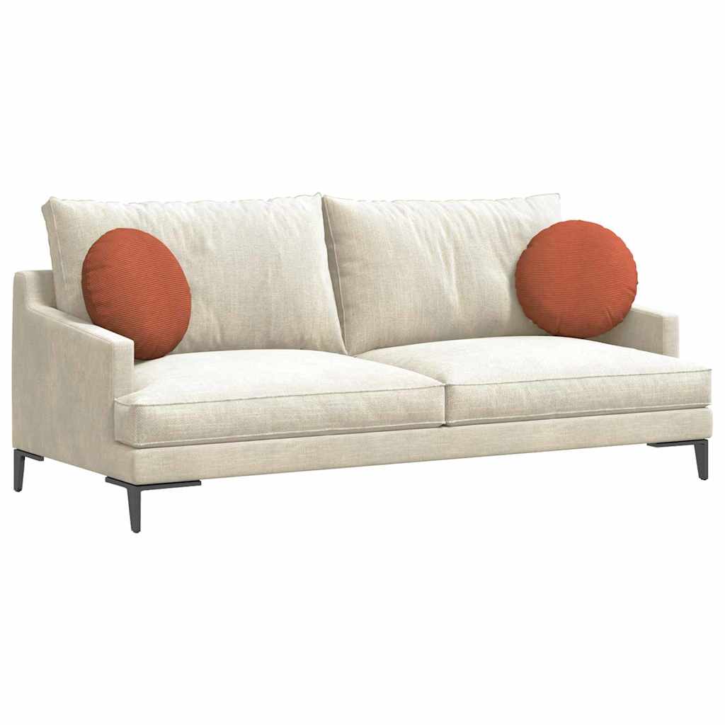 Cuscini per Seduta 2 pcs Rosso Arancio ÃƒËœ 40 cm Tessuto in Cords