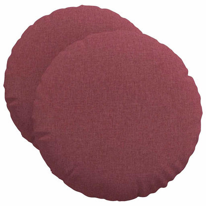 Cuscini per Seduta 2 pcs Rosso Vino Ã˜50 x 19 cm Tessuto