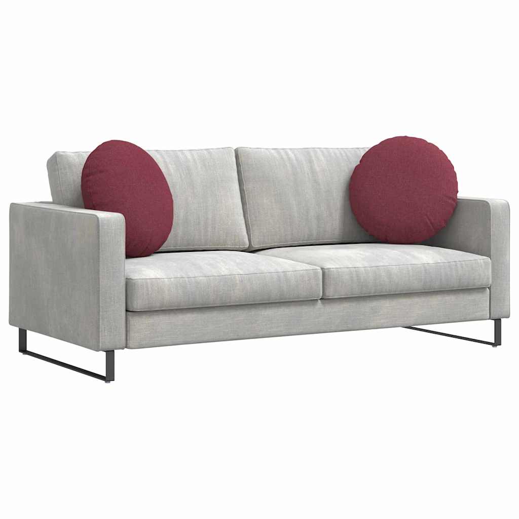 Cuscini per Seduta 2 pcs Rosso Vino Ã˜50 x 19 cm Tessuto