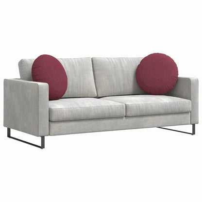 Cuscini per Seduta 2 pcs Rosso Vino Ã˜50 x 19 cm Tessuto