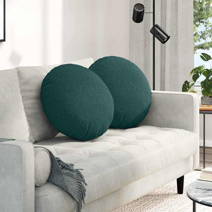 Cuscini per Seduta 2 pcs Verde Scuro ÃƒËœ50 x 19 cm Tessuto