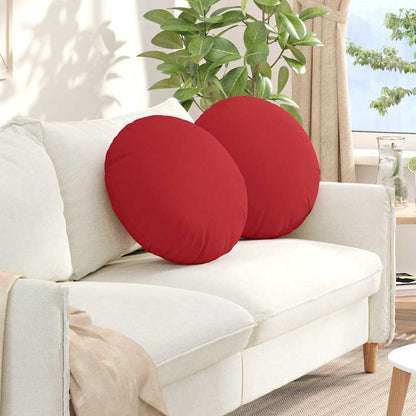 Cuscini per Seduta 2 pcs Rosso Ã˜50 x 19 cm Tessuto
