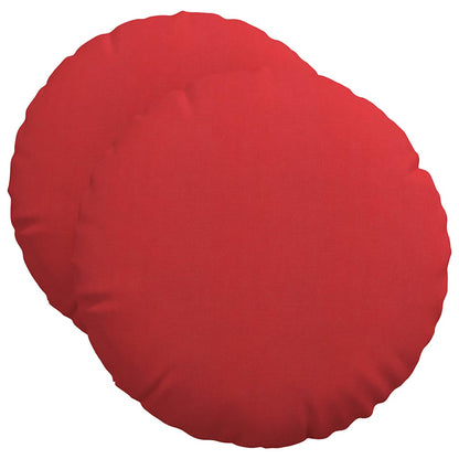 Cuscini per Seduta 2 pcs Rosso Ã˜50 x 19 cm Tessuto