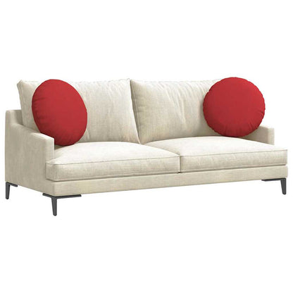 Cuscini per Seduta 2 pcs Rosso Ã˜50 x 19 cm Tessuto