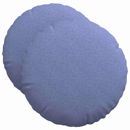 Cuscini per Seduta 2 pcs Blu jeans Ã˜50 x 19 cm Tessuto