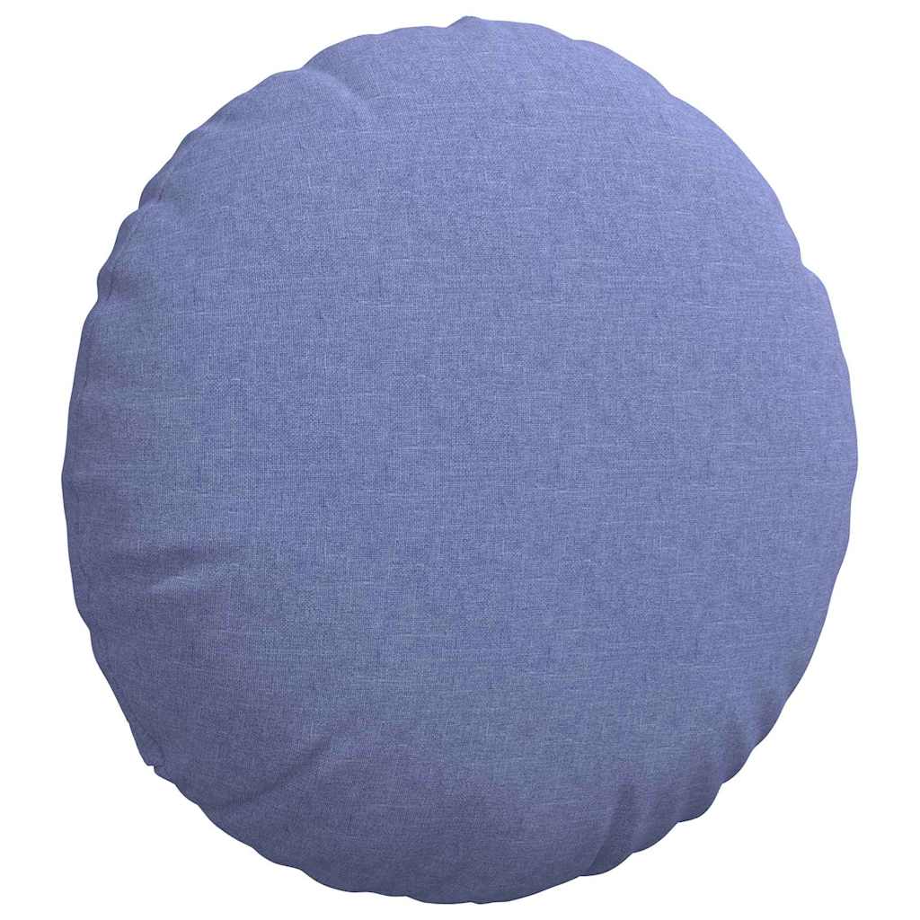 Cuscini per Seduta 2 pcs Blu jeans Ã˜50 x 19 cm Tessuto