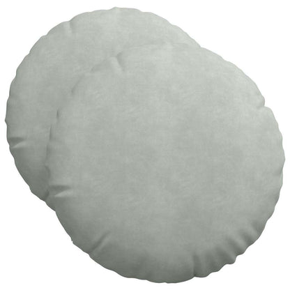 Cuscini per Seduta 2 pcs Grigio chiaro Ã˜ 40 x 13 cm Velluto