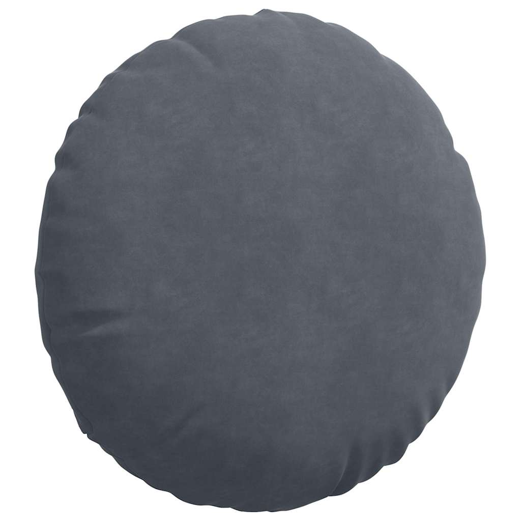 Cuscini per Seduta 2 pcs Grigio scuro Ã˜ 40 x 13 cm Velluto
