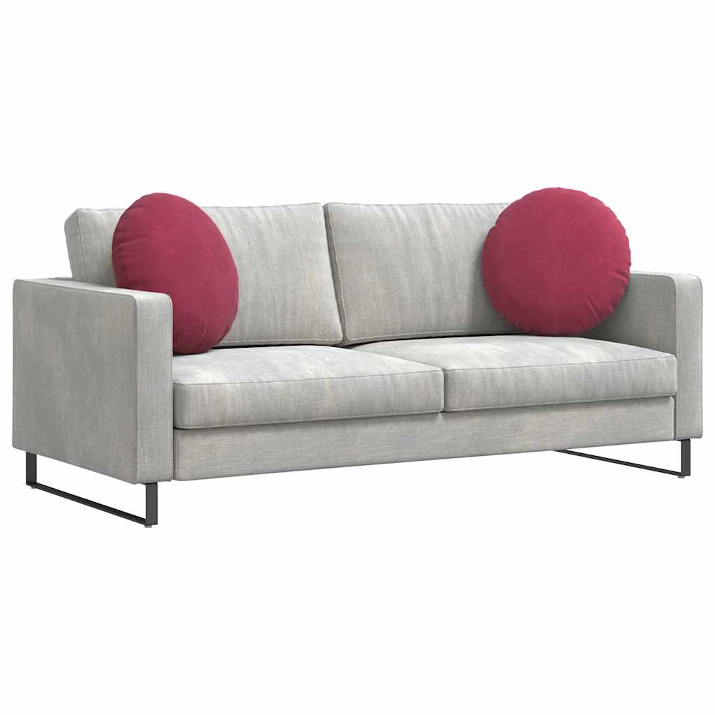 Cuscini per Seduta 2 pcs Rosso Vino Ã˜ 40 x 13 cm Velluto