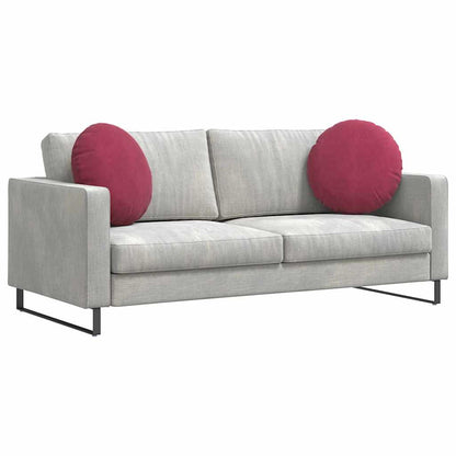 Cuscini per Seduta 2 pcs Rosso Vino Ã˜ 40 x 13 cm Velluto