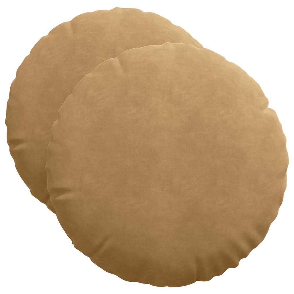 Cuscini per Seduta 2 pcs Marrone Ã˜50 x 19 cm Velluto