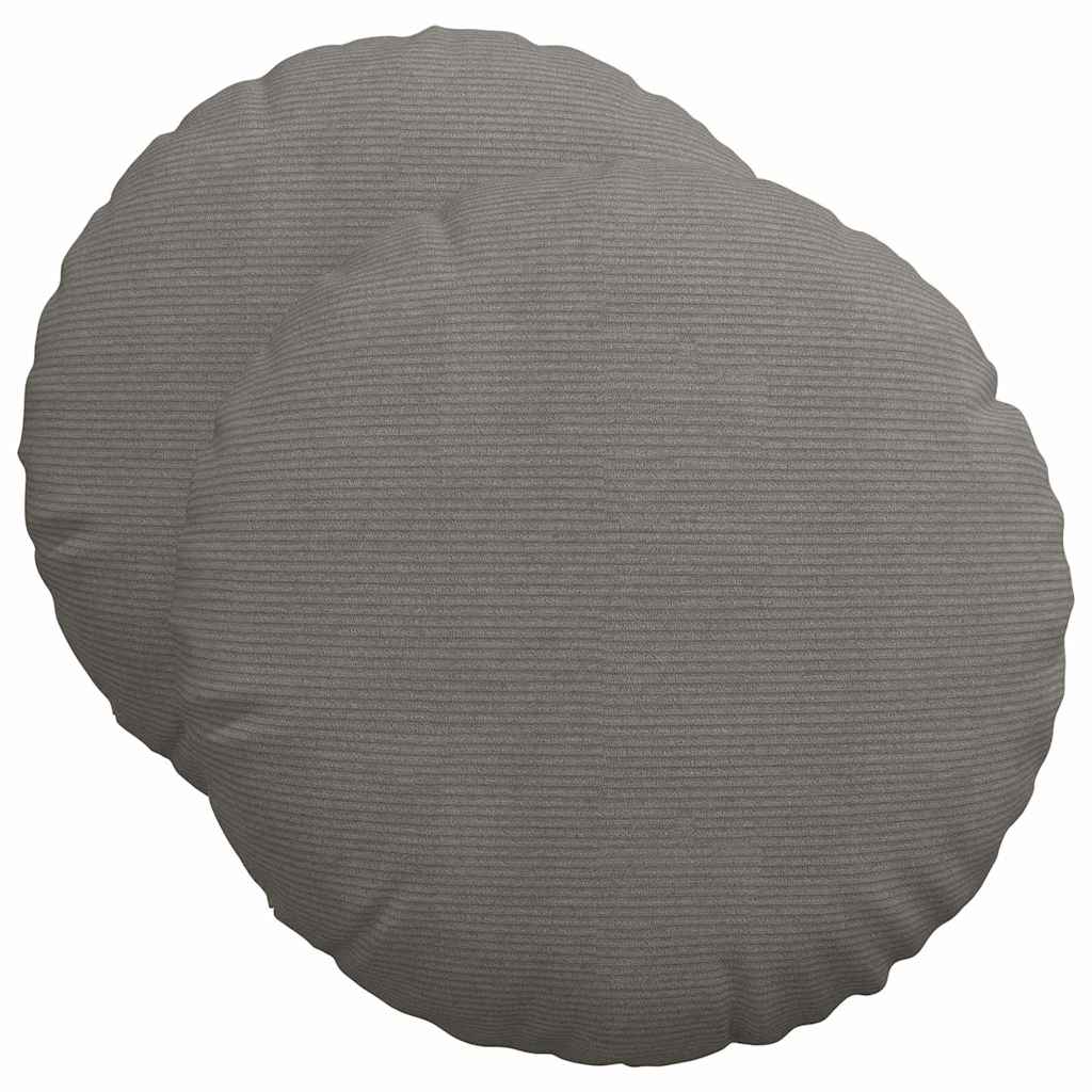Cuscini per Seduta 2 pcs Grigio chiaro ÃƒËœ 50 cm Tessuto in Cords