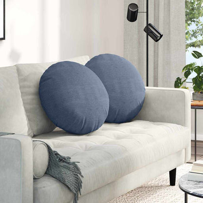 Cuscini per Seduta 2 pcs Blu Ã˜ 50 cm Tessuto in Cords