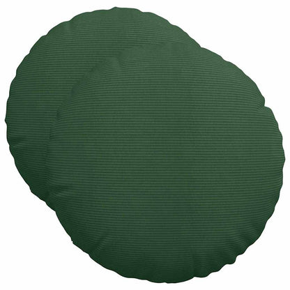 Cuscini per Seduta 2 pcs Verde Scuro Ã˜ 50 cm Tessuto in Cords