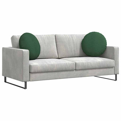 Cuscini per Seduta 2 pcs Verde Scuro Ã˜ 50 cm Tessuto in Cords