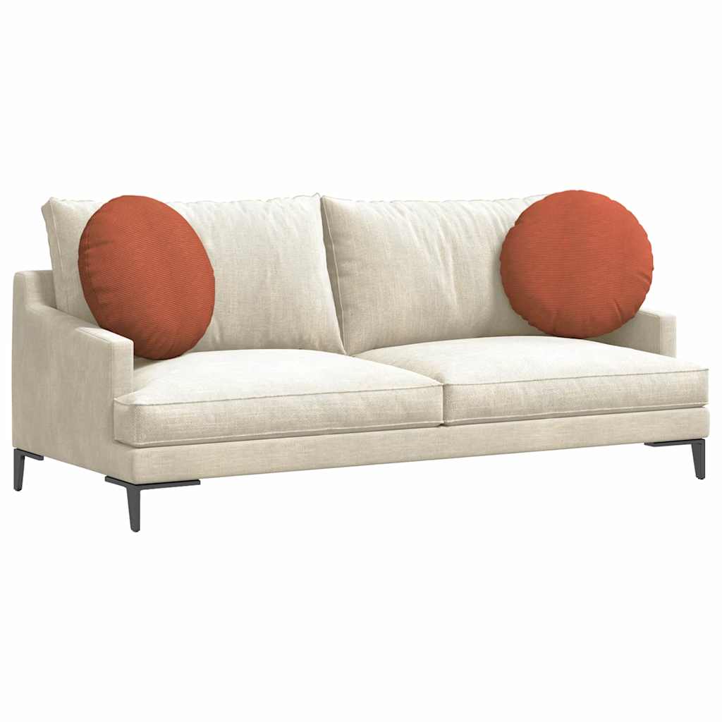 Cuscini per Seduta 2 pcs Rosso Arancio Ã˜ 50 cm Tessuto in Cords