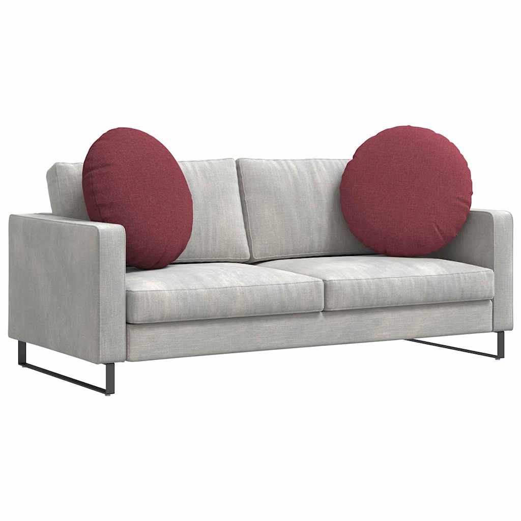Cuscini per Seduta 2 pcs Rosso Vino Ã˜60 x 21 cm Tessuto