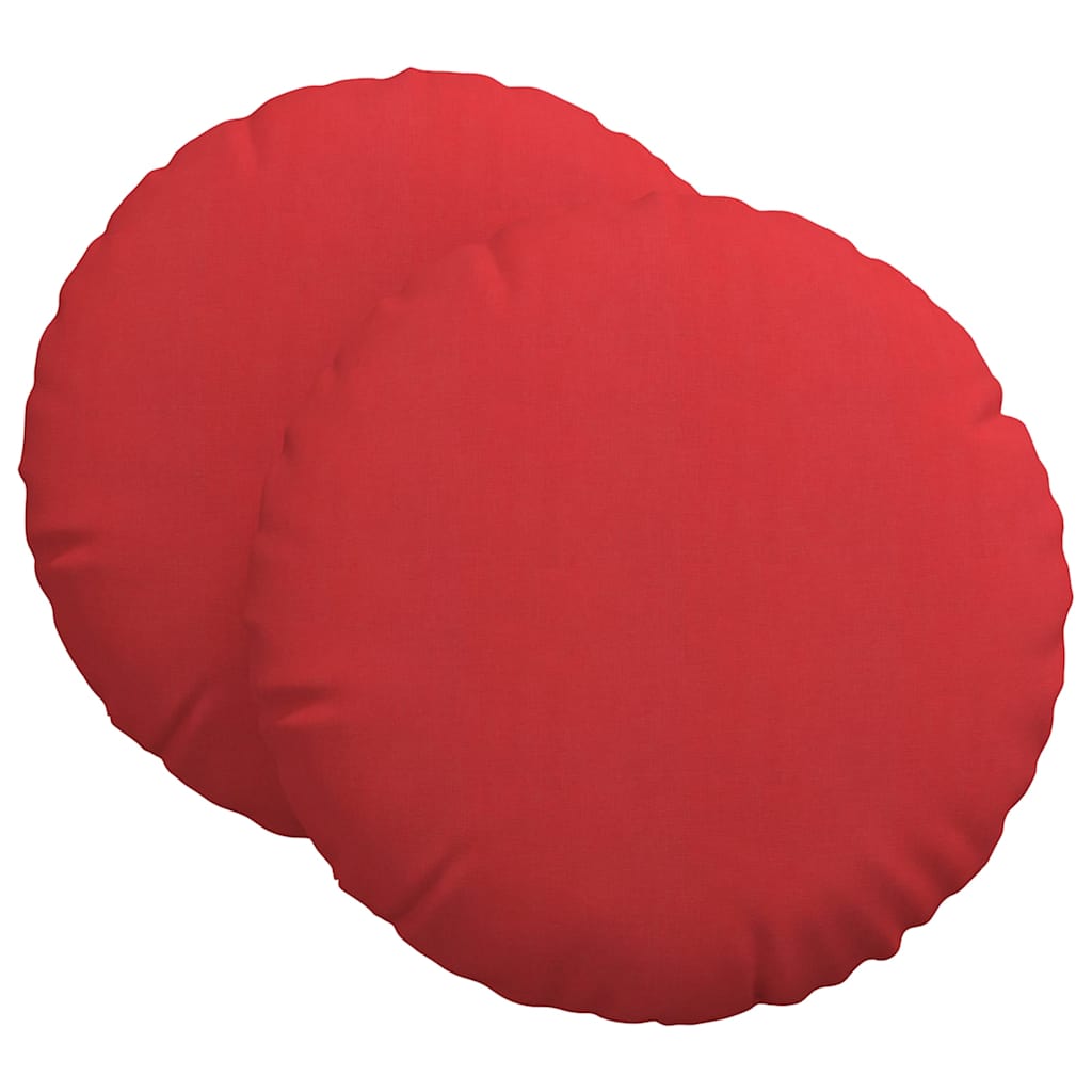 Cuscini per Seduta 2 pcs Rosso Ã˜60 x 21 cm Tessuto
