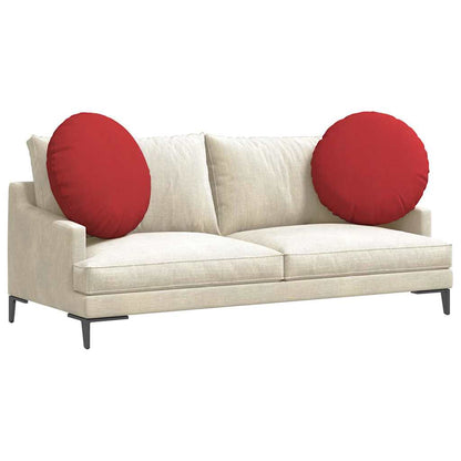 Cuscini per Seduta 2 pcs Rosso Ã˜60 x 21 cm Tessuto