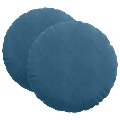 Cuscini per Seduta 2 pcs Blu Ã˜ 40 x 13 cm Velluto
