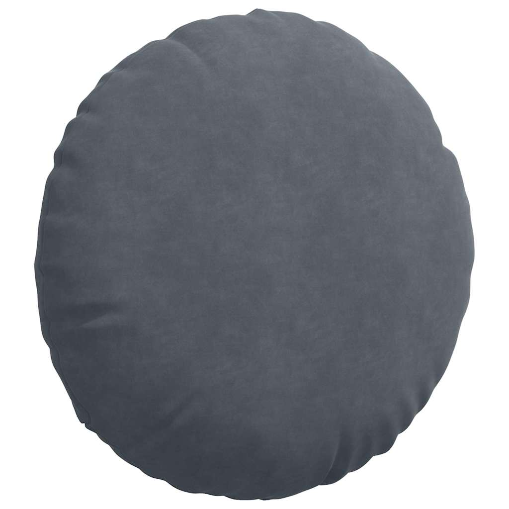 Cuscini per Seduta 2 pcs Grigio scuro Ã˜ 40 x 13 cm Velluto