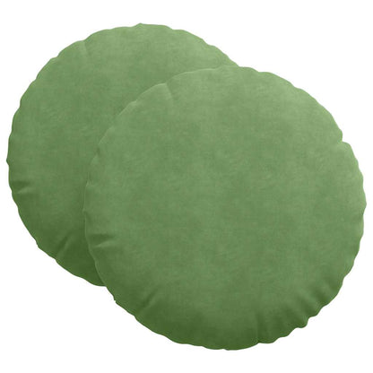 Cuscini per Seduta 2 pcs Verde chiaro Ã˜ 40 x 13 cm Velluto