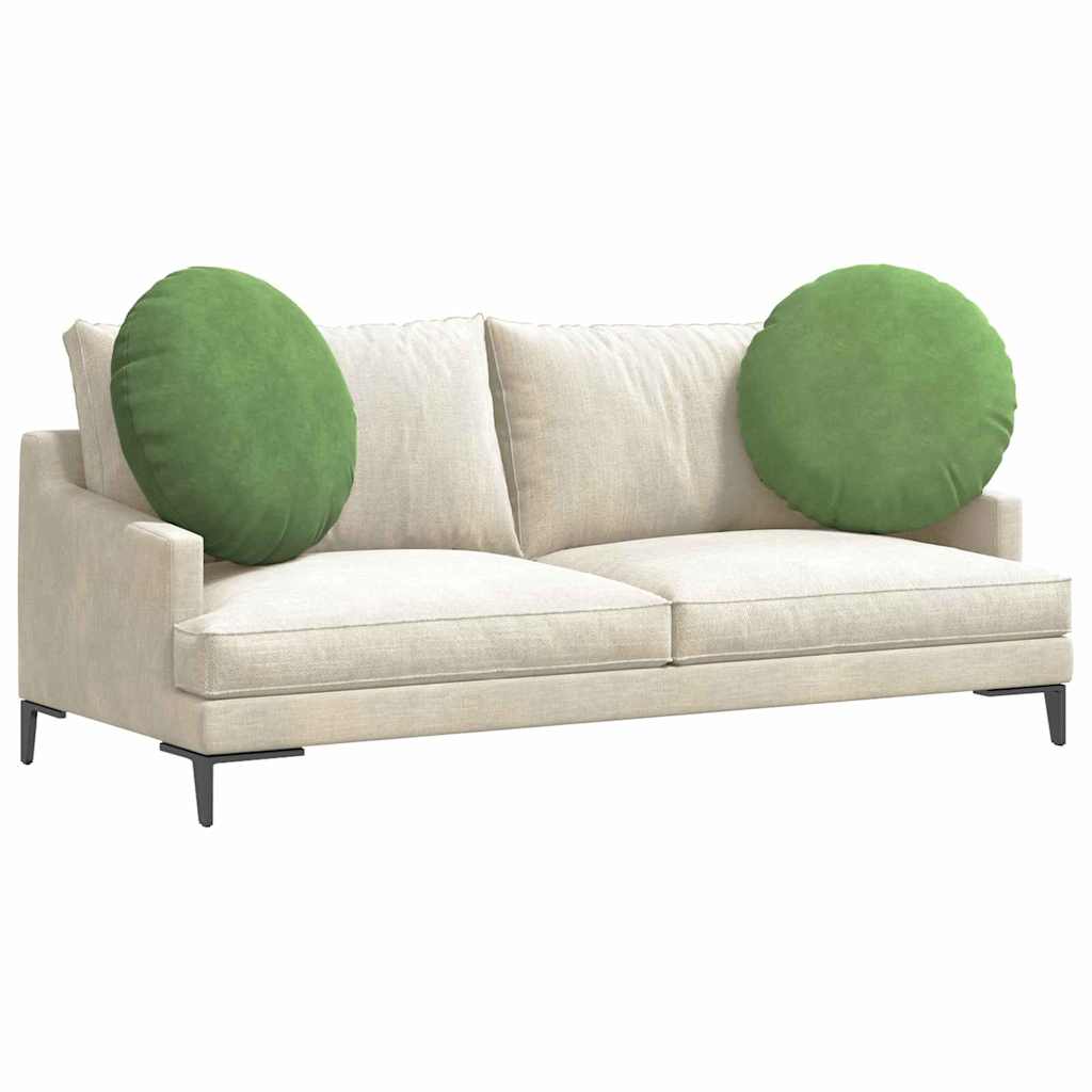 Cuscini per Seduta 2 pcs Verde chiaro Ã˜ 40 x 13 cm Velluto