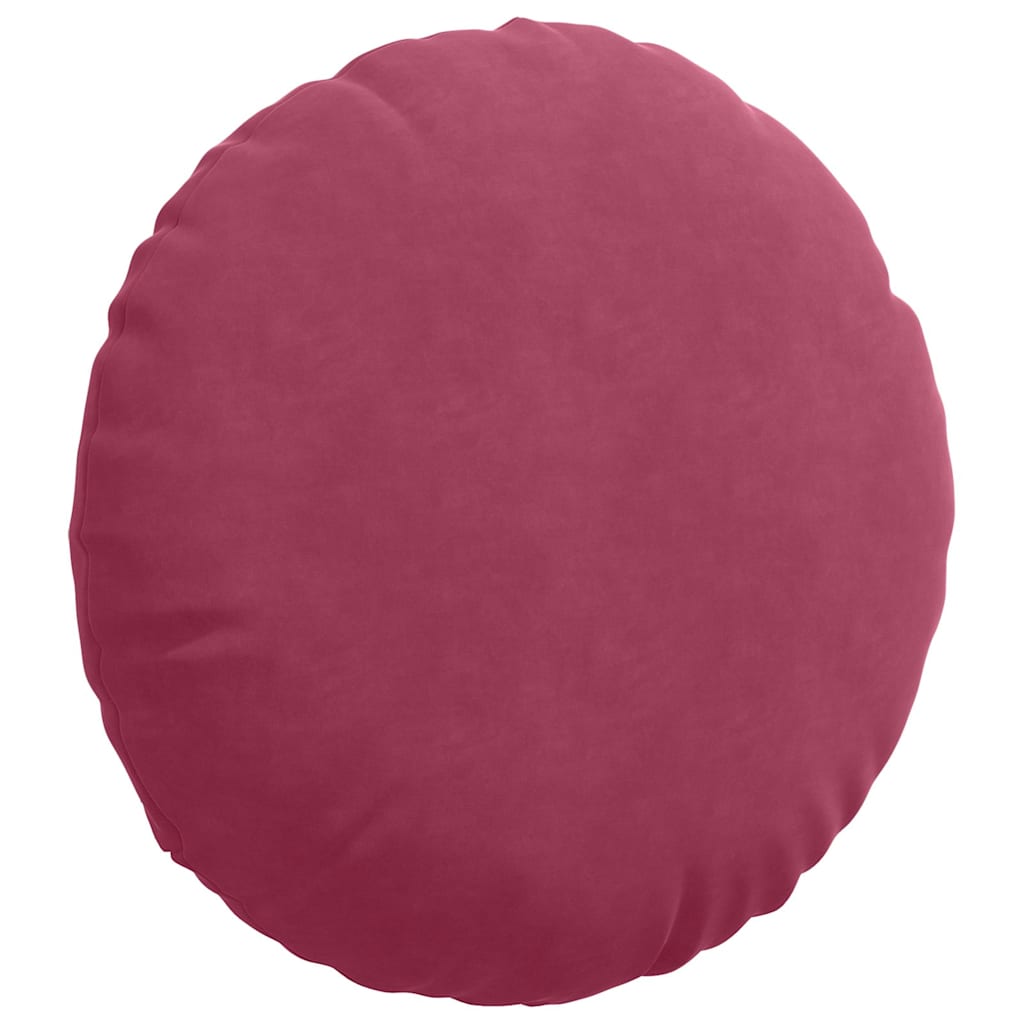 Cuscini per Seduta 2 pcs Rosso Vino Ã˜ 40 x 13 cm Velluto
